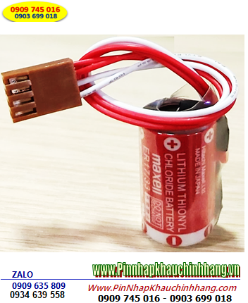 Maxell ER17/33 (Zắc nâu PLC); Pin nuôi nguồn PLC Maxell ER17/33 lithium 3.6v 2/3A 1600mAh _Xuất xứ Nhật